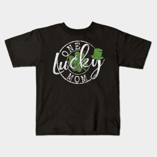 One Lucky Mom Funny Mother Irish Clovers Kids T-Shirt